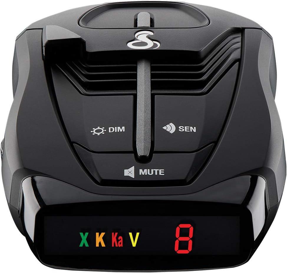 Cobra RAD 380 Laser Radar Detector Long Range Detection, LaserEye Front and Rear Detection, IVT Filtering, Adjustable Sensitivity, Digital Signal Processing, Black