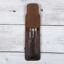 Leather Pen Case, Handmade Full Grain Organizer Pouch, Durable Protective Cover for Fountain Pens and Writing Tools (Brown)
