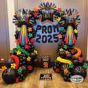 2 x Prom 2025 Balloons Black 16 Inch Prom 2025 Party Graduation Banner Decorations for 2025 Prom Night Graduation Party Decorations