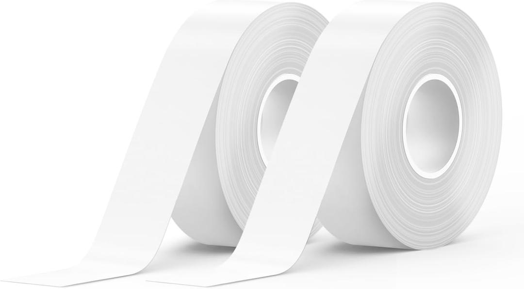 Label Maker Tape SUPVAN E10 Adapted Label Print Paper Refill Size 2 Packs Continous 0.59inx19.68ft Thermal Laminated Waterproof Self-Adhesive Multipurpose Labeling Tape Replacement