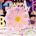 Flower Piata Set with Stick and Blindfold, 13.4 x 13.4 in Pink Purple Floral Piata for Girls Birthday Party, Flower Theme Birthday Decorations Party for Kids
