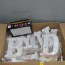 138pcs Happy Birthday Marquee Light Up Letters- LED Letter Number Light Sign with Round Light Balloons Decoration for Birthday Home Table Decor White