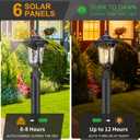 Outdoor Post Solar Light LED, Dusk to Dawn Pole Lighting Waterproof with Remote Control Exterior Pillar Lantern 3 Lighting Modes Outside Solar Lamp for Patio Porch Garden, 18'' Black, 17.7 inch
