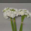 Meldel 32Pcs Ranunculus Artificial Flower, Faux Silk Mini Ivory White Ranunculus Flowers for DIY Bouquet, Bulk Fake Peony Wedding Filler Flowers for Centerpieces Arrangements Bridal Shower Decorations