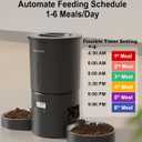 Automatic Cat Feeder 2 Cats, 4.2L Dry Food Auto Dispenser with Double Bowls,Dual Power Supply,Programmable Portion Control,10s Voice Recorder(Black,Stainless Steel Bowls) (Pure Black)
