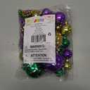 JOYIN 10 Pcs Mardi Gras Bead Necklace Set, 1 Jumbo Ball Bead Necklaces, 3 Medium & 6 Small Beaded Necklaces, Gold Green Purple Plastic Necklaces for Mardi Gras Costume Outfit Dress up Accessories