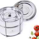 Ecozoi Premium Extra Deep Stackable Steamer Insert Pans Pot in Pot for Instant Pot 6, 8 Quart Instant Pot Accessories - 2 Tier | Interchangeable Lids | Comes with 5 Additional Mini Cups for Baking