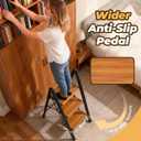 HBTower 3 Step Ladder, Lightweight Aluminum Folding Step Stool