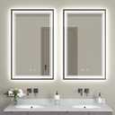 30" x 18" LED Bathroom Mirror with Lights Framed LED Mirror for Bathroom Backlit and Front Lighted Bathroom Mirror Black Square Aluminum Frame Anti-Fog Dimmable Vanity Shatter-Proof