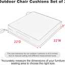 Favoyard Patio Chair Cushions 22 x 22 x 3 Inch Waterproof Outdoor Seat Cushions for Patio Furniture 3-Year Color Fastness Garden Sofa Couch Chair Pads with Handle & Adjustable Straps Set of 2, Beige
