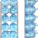 5 Gallon Water Bottle Holder for 10 Bottles, 5 Tiers Heavy-Duty Water Cooler Jug Rack with Reinforcement Frame for Kitchen Office, Silver Grey