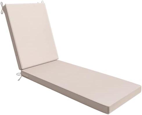 AAAAAcessories Outdoor Chaise Lounge Cushions, Waterproof, Fade-Resistant Patio Furniture Replacement Cushions, 72" x 21" x 3", Khaki Beige