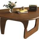 Mid Century Modern Coffee Table, Solid Wood Triangle Coffee Table for Living Room, Modern Tea Table for Home, 43.3x30.7x16.5 (Walnut)