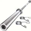 7ft Olympic Barbell for Strength and Weightlifting Training - 2 Inch Diameter Olympic Bar for Squat, Deadlift, Curl, Bench Press, Overhead Press - 700lbs Capacity with 2 Collars, Chrome