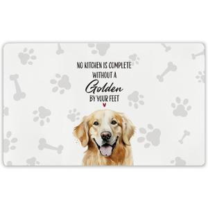Funny Golden Retriever Kitchen Mat, Non Slip Washable Anti-Fatigue Rug for Dog Lovers, Gifts for Golden Retriever Fans, 17x29 Inch