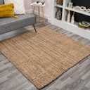JONATHAN Y Pata Hand Woven Chunky Jute Natural 8x8 Square Indoor Area Rug, Bohemian, Rustic, Cottage, Easy-Cleaning for Living Room, Bedroom, Kitchen, Non-Shedding (NRF102A-8SQ)