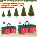 9FT Christmas Tree Storage Bag 600D Oxford Extra Large Christmas Tree Bags for Christmas Trees Two Large Pockets Tree Storage Box with Reinforced Handles Heavy Duty Storage Bag for Xmas Tree (Red and Green)