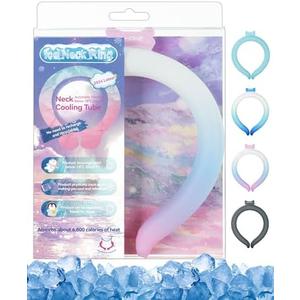 Neck Cooling Tube Wraps Ice Ring Neck Cooler Personal Ice Pack Wrap for Hot Weather Gel Reusable Wearable Gel Cooling for Summer Heat Hot Flashes Freezer Below 64.4℉