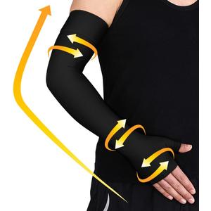 beister Lymphedema Medical Compression Arm Sleeve with Gauntlet for Men & Women (Single), 20-30 mmHg Full Arm Support. (Large, Black)