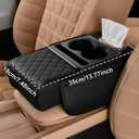 Car Multifunctional Four in one armrest Box Height pad Center armrest Cup Holder Tissue Box armrest Box Storage Bag Cup Storage Box