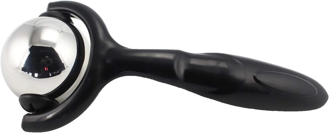 Roller Massage Ball - Ergonomic Handle Cold Warm Compression Temperature Keeper Stainless Steel Muscle Pain Relief Body Neck Shoulder Back Leg Calf Therapy Ice Heat Hot-Roller Stick