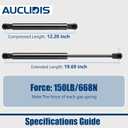 C16-17566 lgp8-200-150 20 inch 150lb/668N Gas Strut Shock Spring Lift Support for Boat Lid RV Under Bed Truck Tonneau Cover Trap Door Floor Hatch Box Lid, Set of 2 by AUCLIDIS