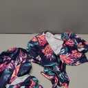 WOKANSE Women's Sexy 2 Piece Outfits Summer Beach Boho Floral Dress V Neck Crop Tops and High Split Maxi Skirt Sets (L)