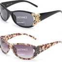 JM 2 Pack Bifocal Reading Sunglasses for Women Fashion Sun Readers Outdoor Reading Glasses UV400 Protection (Black & Grey Tortoise)