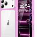 TAURI for iPhone 17 Pro Case, Full Camera Protection with Screen Protector, Anti-Yellowing Military-Grade Protection Shockproof Slim Phone Case for iPhone 17 Pro, Pink