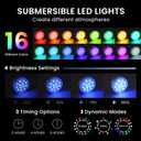 LOFTEK Pool Lights, Rechargeable Submersible LED Lights with Remote, IP68 Waterproof, 16 Colors Underwater Pool Light for Above Ground Inground Pool, Hot Tub, Shower, Bathub, Party, Vase, 4 Packs