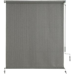 sunoff Outdoor Blinds for Porch, Cordless Patio Outdoor Roller Shades with Shade Cloth for Gazebo Pergola Balcony Backyard, 2 Poles & 1 Fabric, Grey, 48" Wx72 H