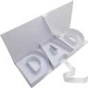 WENPACK Empty Father's Day DAD Sweet Gift Box Cardboard Letter Shaped Fillable Chocolate Strawberry Candy Birthday (DADWhite)