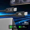 80Gbps 240W Charging 6 FT Cable for Thunderbolt 5, Dual 8K Display, 3X Faster Than TB4 for 16K Video Editors/3D Designers, Compatible with MacBook Pro/Air, eGPU/SSD
