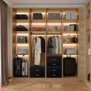 BOLUO Stackable Storage Drawers Closet Organizers and Storage Fabric 2 Drawer Dresser for Bedroom Set of 2 Black Modern
