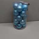 20ct Baby Blue Christmas Ball Ornaments Shatterproof Plastic Christmas Tree Decorations for Xmas Party Home Office Holiday Decor -Large Size (3.15", 80mm)