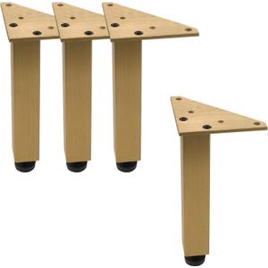 Geesatis 4 Inch Heavy Duty Adjustable Table Legs - Set of 4, 1000lbs Capacity, Aluminum Alloy Furniture Legs for Desks, Cabinets, Sofa & Bed with Pre-Attached Screws (Vintage Bronze)