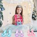 Girls Play Set! Princess Dress Up Shoes and Tiara (3 Pairs of Shoes + 1 Tiara) Role Play Collection Fashion Princess Shoe for Little Girls