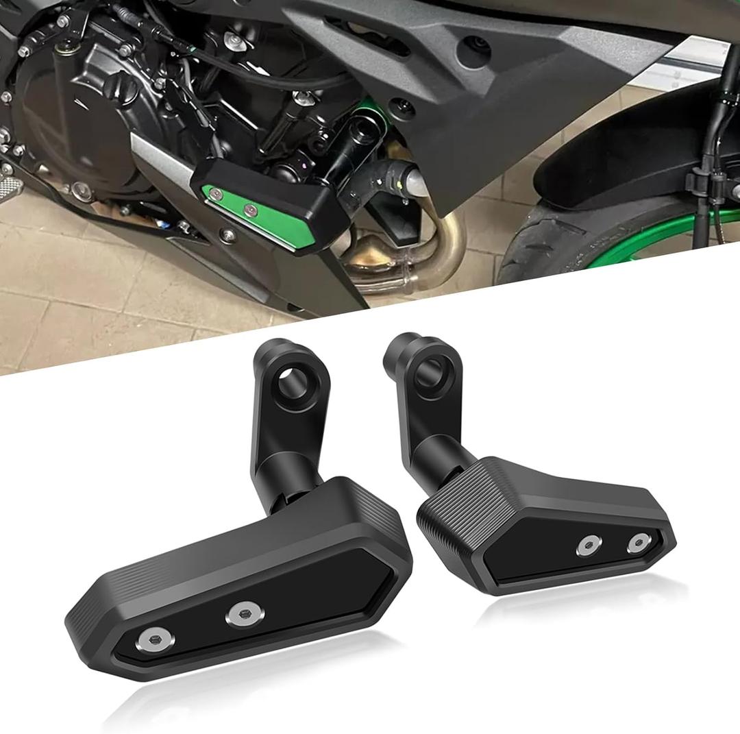 for NINJA500 Z500 SE Ninja 500 z500 se 2024 2025 2026 Accessories Engine Anti-Fall Protection Cover Motorcycle Body Anti-Fall Block Side Cover Protection Frame Slider Impact Engine Drop pad (Black)