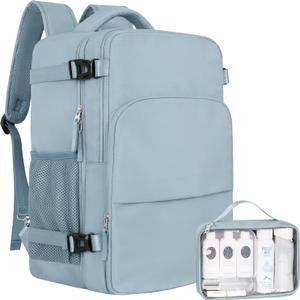 Travel laptop Backpack for Women, Personal Item Size Flight Approved, 16 Inch Laptop Bag with Multi-Pockets, College Computer Bag, Waterproof Carry On Backpack Casual Daypack Backpack (Large)