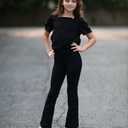 BIG ELEPHANT Girls Flare Leggings Kids Bell Bottoms High Waisted Bootcut Yoga Dance Flared Pants 3-M