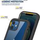 Diaclara Designed for iPhone 12/12 Pro Case, Full Body Rugged with Built-in Touch Sensitive Anti-Scratch Privacy Screen Protector, Soft TPU Bumper Case for iPhone 12/12 Pro 6.1" (Black)