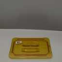 Carlisle FoodService Products 10490U13 StorPlus High Heat Universal Handled Food Pan Lid, Quarter Size, Amber