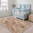 Fluffy Rug Shag Area Rug, Mottling Beige 3x5 Area Rugs for Bedroom, Small Bedside Rug, Soft Fluffy Shag Entryway Throw Rugs for Living Room Bedroom Kids Room Home Decor
