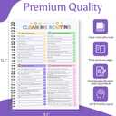 2 x ADHD Cleaning Planner for Adults and Teens  Undated Cleaning Schedule & Organizing Checklist with Daily, Weekly & Monthly Tasks for Home Management and Chore Tracking