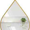 Gold Wall Mirrors Decorative Irregular Hanging Mirror 26 X 18 Inch Bathroom Wall-Mounted Mirrors Big Mirror for Living Room Dress Room