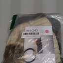 REECHO Beanie Hat Wig, Women's Warm Knitted Beanie Hat with 12" Chocolate Brown Hair Extension, Beige