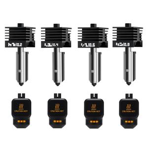 4Pack 0.2/0.4/0.6/0.8MM H2 Series/P2S Hotend for Bambu Lab H2D/H2S/H2C Combo/P2S 3D Printer, High Temperature Quick Swap Hardened Steel Nozzle Replacement 3D Printer Extruder