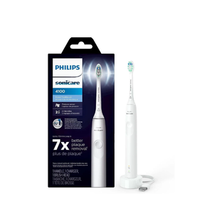 Philips Sonicare 4100 Power Toothbrush, Rechargeable Electric Toothbrush with Pressure Sensor, White (HX3681/23)
