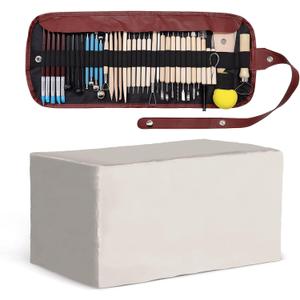 10LBs Natural Air Dry Clay Bulk, VIBRATITE All-Purpose Modeling Sculpting Pottery Clay with 40Pcs Pottery Tools Kit for Beginners and Professional (White)
