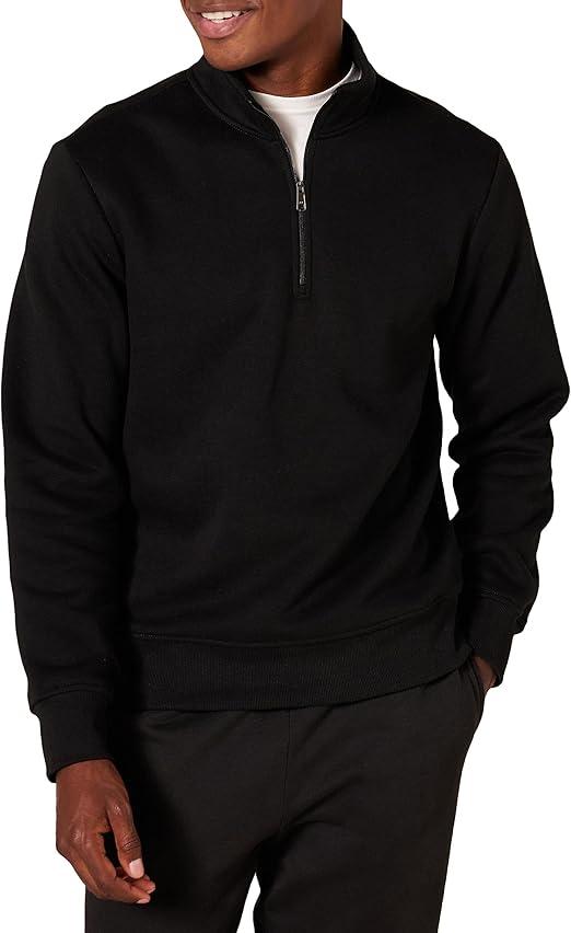  Men's Long-Sleeve
Black Half Zip Crew Neck Sweater L